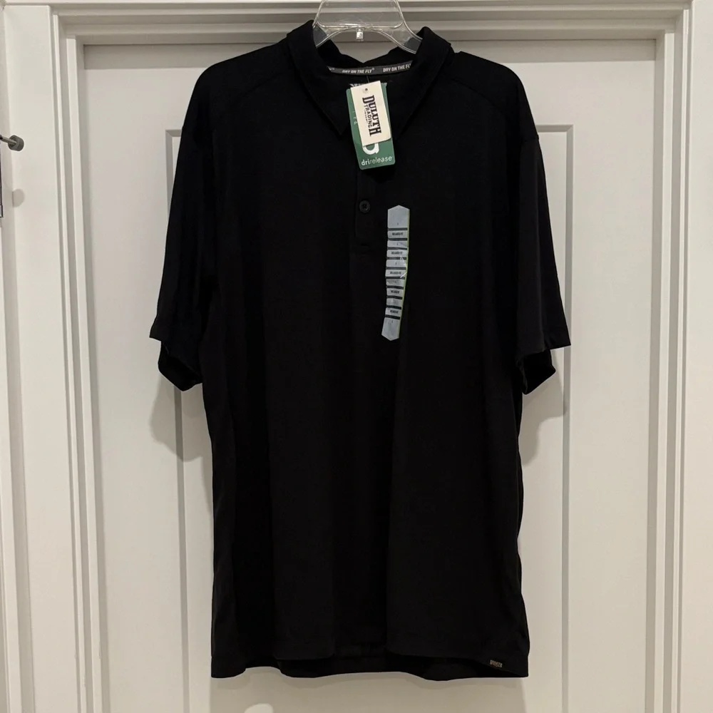 NWT [Duluth Trading Co] Dry on the Fly Relaxed Fit Black Polo Mens Large - Picture 4 of 13